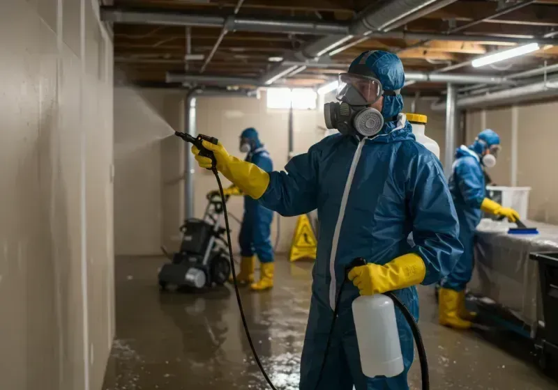 Basement Sanitization and Antimicrobial Treatment process in Laurium, MI