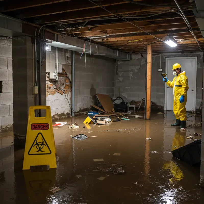 Flooded Basement Electrical Hazard in Laurium, MI Property