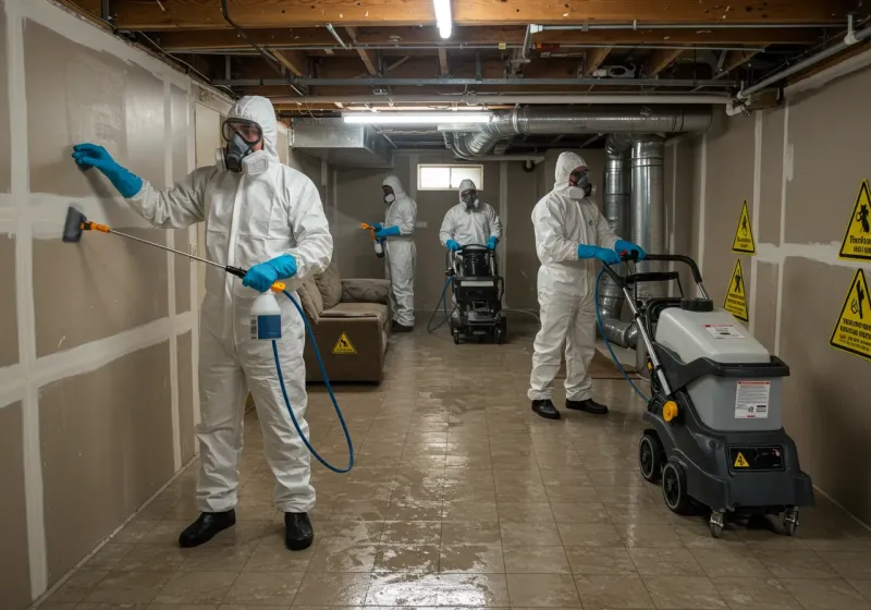 Basement Moisture Removal and Structural Drying process in Laurium, MI